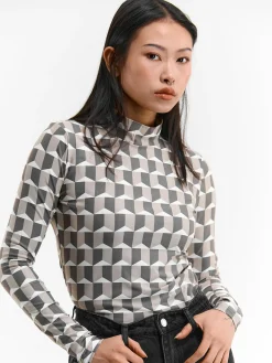 GATE Miękki golf z nadrukiem| Koszulki I Topy·Golfy