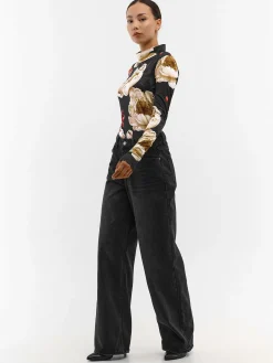 GATE Miękki golf z nadrukiem| Koszulki I Topy·Golfy