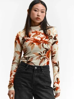 GATE Miękki golf z nadrukiem| Koszulki I Topy·Golfy