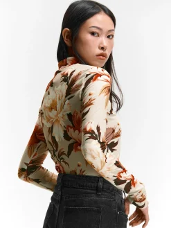 GATE Miękki golf z nadrukiem| Koszulki I Topy·Golfy