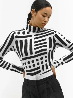 GATE Miękki golf z nadrukiem| Koszulki I Topy·Golfy