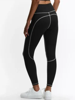 GATE Miękkie legginsy sportowe z kontrastowymi szwami| Spodnie·Legginsy