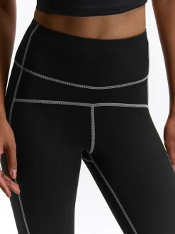 GATE Miękkie legginsy sportowe z kontrastowymi szwami| Spodnie·Legginsy