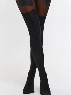 GATE Nylonowe rajstopy z efektem zakolanówek| Bielizna·Rajstopy|Akcesoria·Pończochy