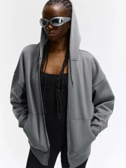 GATE Oversize'owa bluza zapinana na zamek i z kapturem| Swetry I Bluzy·Bluzy