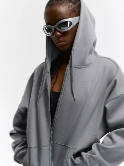 GATE Oversize'owa bluza zapinana na zamek i z kapturem| Swetry I Bluzy·Bluzy