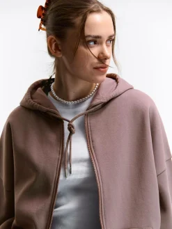 GATE Oversize'owa bluza zapinana na zamek i z kapturem| Swetry I Bluzy·Bluzy