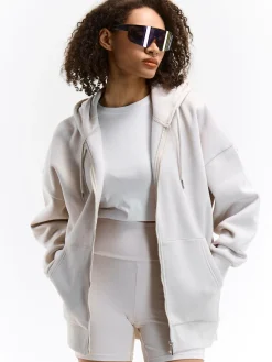 GATE Oversize'owa bluza zapinana na zamek i z kapturem| Swetry I Bluzy·Bluzy