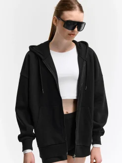 GATE Oversize'owa bluza zapinana na zamek i z kapturem| Swetry I Bluzy·Bluzy