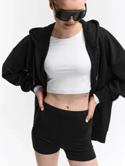 GATE Oversize'owa bluza zapinana na zamek i z kapturem| Swetry I Bluzy·Bluzy