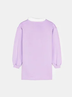 GATE Oversize'owa sukienka dresowa z uniwersyteckim nadrukiem i kołnierzykiem|Dzieci Dziewczynki·Sukienki