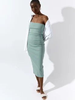 GATE Ołówkowa sukienka ze splotu żeberkowego| Kategorie·Sukienki