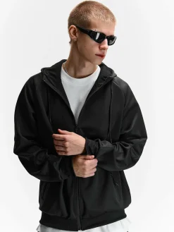 GATE Panelowa bluza zapinana na zamek z kapturem| Swetry I Bluzy·Bluzy