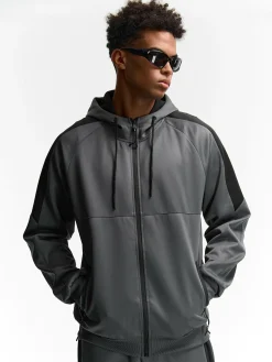 GATE Panelowa bluza zapinana na zamek z kapturem| Swetry I Bluzy·Bluzy