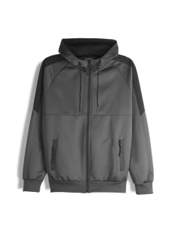 GATE Panelowa bluza zapinana na zamek z kapturem| Swetry I Bluzy·Bluzy