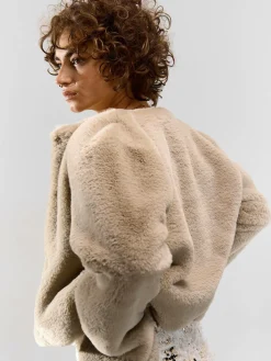 GATE Płaszcz z imitacji futerka| Kurtki I Płaszcze·Płaszcze