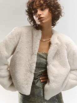 GATE Płaszcz z imitacji futerka| Kurtki I Płaszcze·Płaszcze