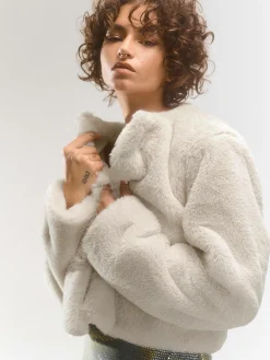 GATE Płaszcz z imitacji futerka| Kurtki I Płaszcze·Płaszcze