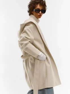 GATE Płaszcz z paskiem i kapturem| Kurtki I Płaszcze·Płaszcze