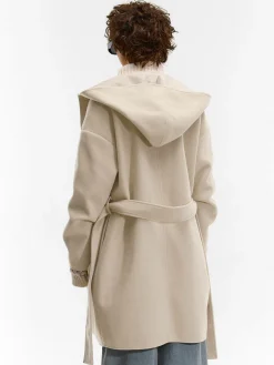 GATE Płaszcz z paskiem i kapturem| Kurtki I Płaszcze·Płaszcze