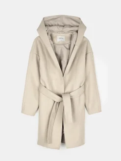 GATE Płaszcz z paskiem i kapturem| Kurtki I Płaszcze·Płaszcze
