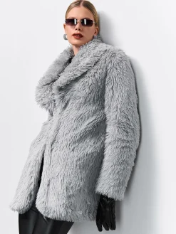 GATE Płaszcz ze sztucznego futerka| Kurtki I Płaszcze·Płaszcze