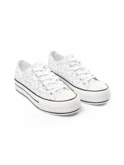 GATE Płócienne, sznurowane tenisówki z nadrukiem| Buty