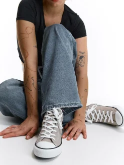 GATE Płócienne, sznurowane tenisówki z wysoką cholewką| Buty