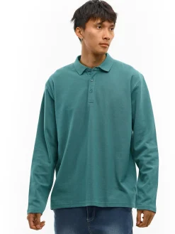 GATE Pikietowa koszulka polo z długim rękawem| Koszulki·Koszulki Z Długim Rękawem|Koszulki·Basic Koszulki I Podkoszulki