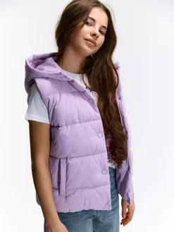 GATE Pikowana kamizelka z kapturem|Dzieci Dziewczynki·Kurtki I Płaszcze