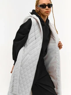 GATE Pikowana kamizelka z paskiem i kapturem| Kurtki I Płaszcze·Kamizelki|Kurtki I Płaszcze·Pikowana Kurtka