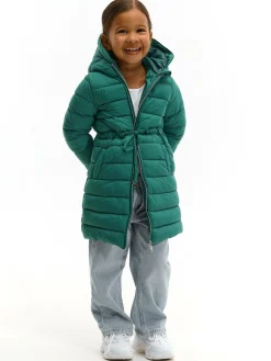 GATE Pikowana kurtka przejściowa z kapturem na suwak dla dziewczynek|Dzieci Dziewczynki·Kurtki I Płaszcze