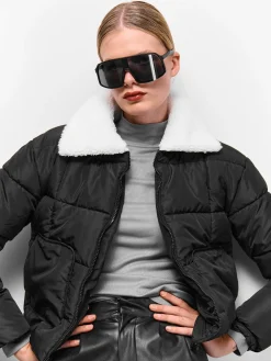 GATE Pikowana kurtka zimowa ze sztucznym futerkiem| Kurtki I Płaszcze·Kurtki Zimowe|Kurtki I Płaszcze·Pikowana Kurtka