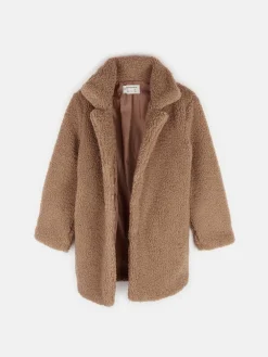 GATE Pluszowy płaszcz ze sztucznego futra zapinany na guziki|Dzieci Dziewczynki·Kurtki I Płaszcze