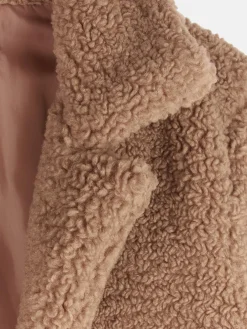 GATE Pluszowy płaszcz ze sztucznego futra zapinany na guziki|Dzieci Dziewczynki·Kurtki I Płaszcze