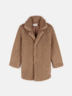 GATE Pluszowy płaszcz ze sztucznego futra zapinany na guziki|Dzieci Dziewczynki·Kurtki I Płaszcze