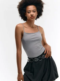 GATE Podstawowy elastyczny top na ramiączkach| Koszulki I Topy·Podkoszulki ☀️