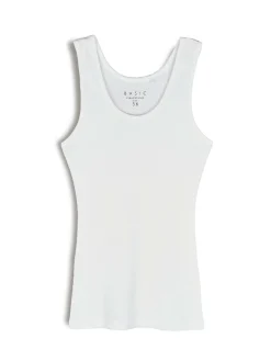 GATE Podstawowy prążkowany podkoszulek z ozdobną nicią| Koszulki I Topy·Podkoszulki ☀️