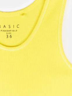 GATE Podstawowy prążkowany podkoszulek z ozdobną nicią| Koszulki I Topy·Podkoszulki ☀️