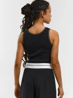 GATE Podstawowy prążkowany podkoszulek z ozdobną nicią| Koszulki I Topy·Podkoszulki ☀️