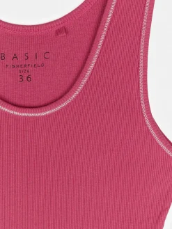 GATE Podstawowy prążkowany podkoszulek z ozdobną nicią| Koszulki I Topy·Podkoszulki ☀️