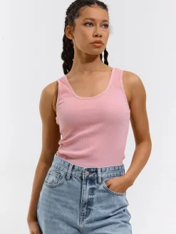 GATE Podstawowy prążkowany podkoszulek z ozdobną nicią| Koszulki I Topy·Podkoszulki ☀️