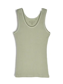 GATE Podstawowy prążkowany podkoszulek z ozdobną nicią| Koszulki I Topy·Podkoszulki ☀️