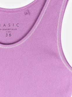 GATE Podstawowy prążkowany podkoszulek z ozdobną nicią| Koszulki I Topy·Podkoszulki ☀️