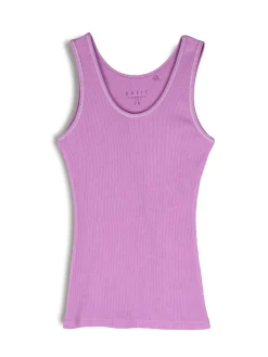 GATE Podstawowy prążkowany podkoszulek z ozdobną nicią| Koszulki I Topy·Podkoszulki ☀️