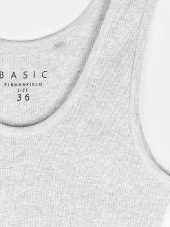 GATE Podstawowy prążkowany podkoszulek z ozdobną nicią| Koszulki I Topy·Podkoszulki ☀️