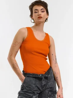 GATE Podstawowy prążkowany podkoszulek z ozdobną nicią| Koszulki I Topy·Podkoszulki ☀️