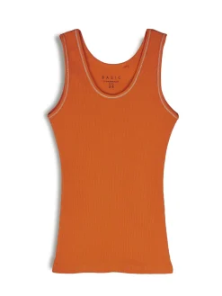 GATE Podstawowy prążkowany podkoszulek z ozdobną nicią| Koszulki I Topy·Podkoszulki ☀️