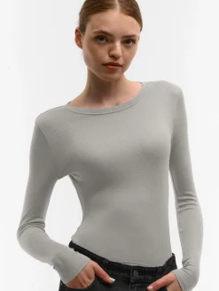 GATE Podstawowy prążkowany top| Koszulki I Topy·Topy|Koszulki I Topy·Koszulki