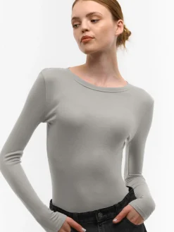 GATE Podstawowy prążkowany top| Koszulki I Topy·Topy|Koszulki I Topy·Koszulki